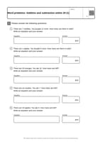 Word problems: Addition and subtraction within 20 (1)
