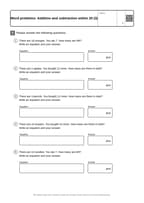 Word problems: Addition and subtraction within 20 (3)