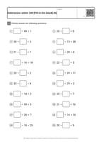 Subtraction within 100 [Fill-in-the-blank] (6)