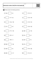 Subtraction within 100 [Fill-in-the-blank] (8)