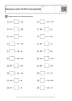 Subtraction within 100 [Fill-in-the-blank] (10)