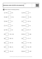 Subtraction within 100 [Fill-in-the-blank] (10)