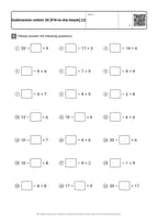 Subtraction within 20 [Fill-in-the-blank] (1)