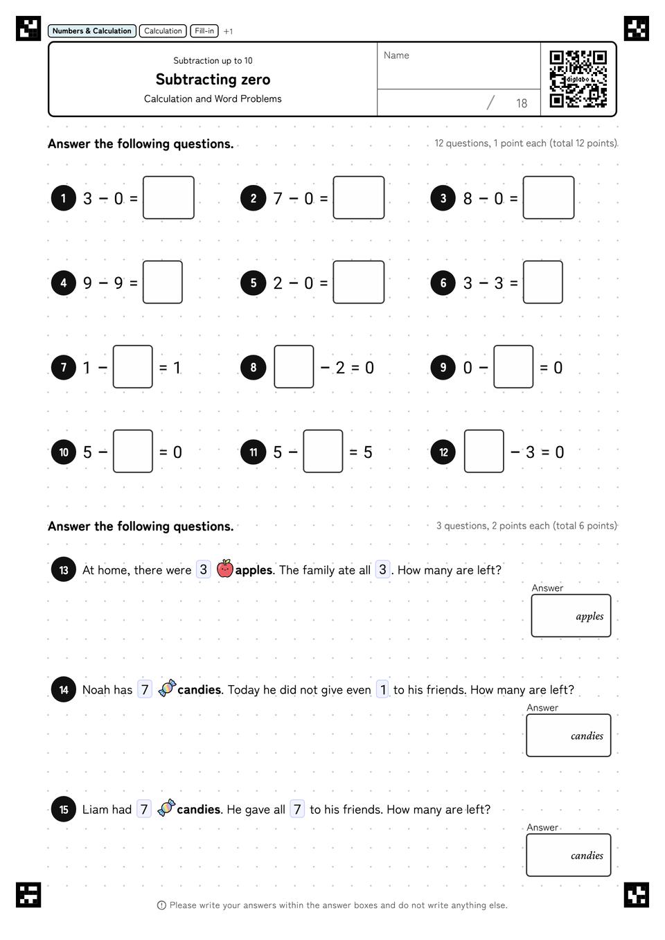 Subtracting 0