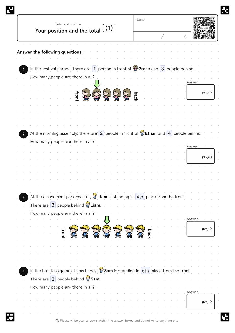 Finding the Total from the Position