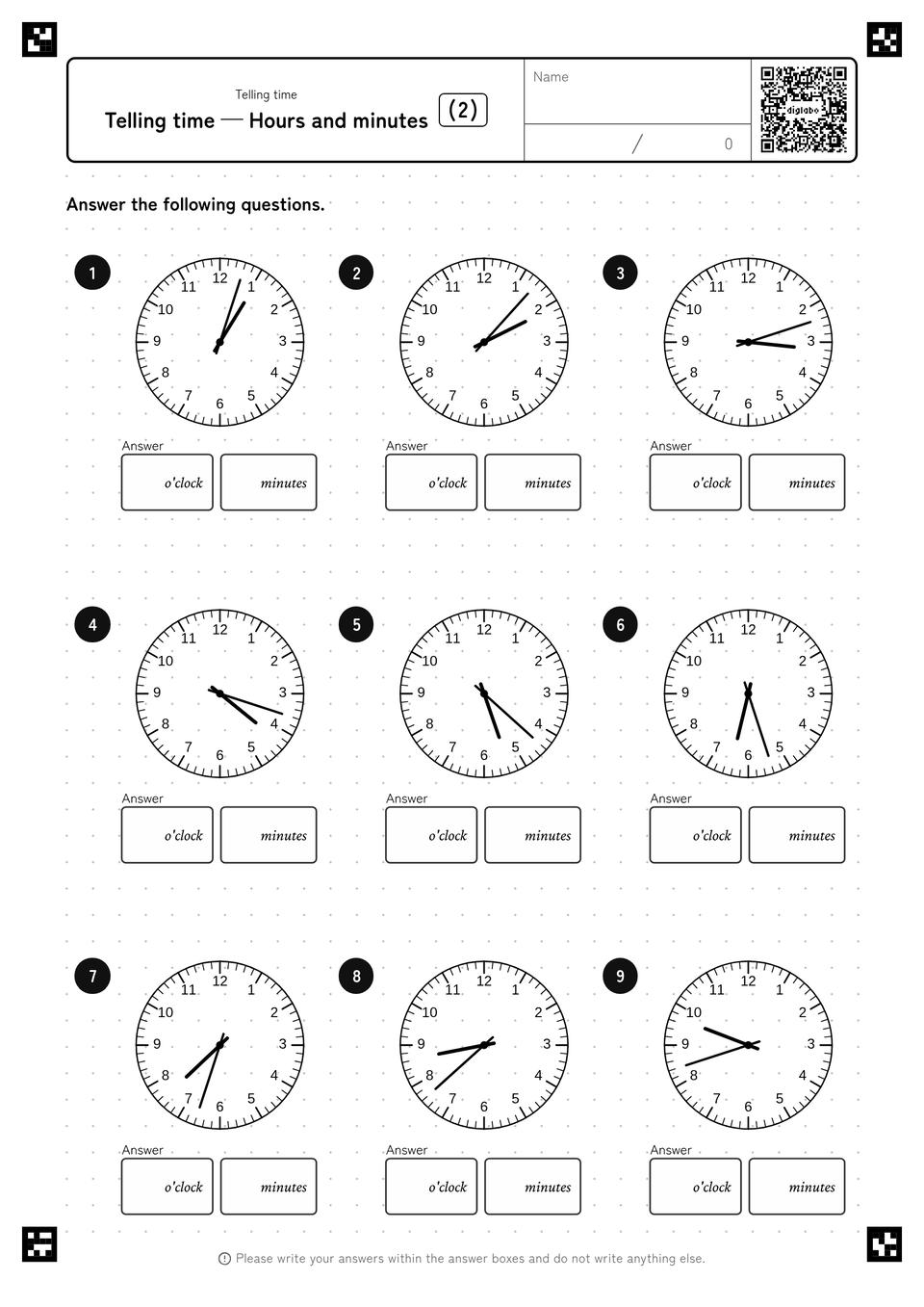 What Time Is It? (Hours and Minutes)