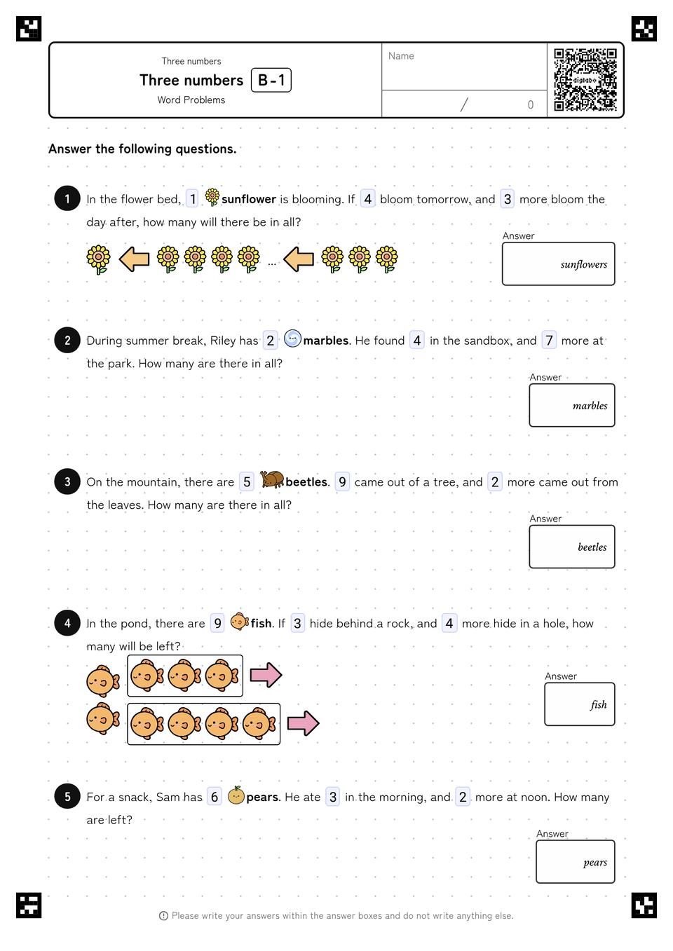 Calculations with 3 Numbers Review