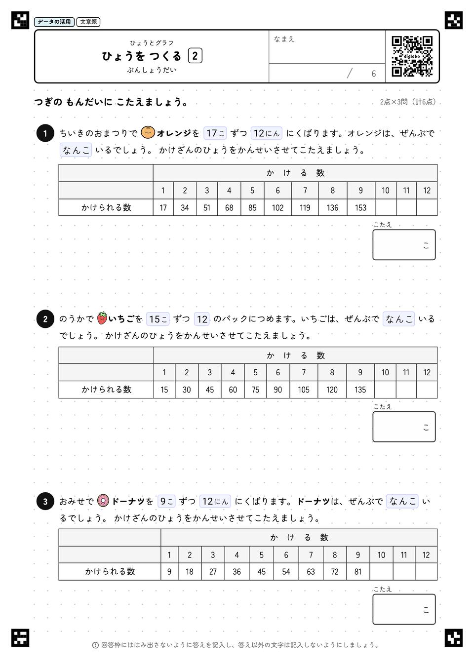 ひょうを つくる