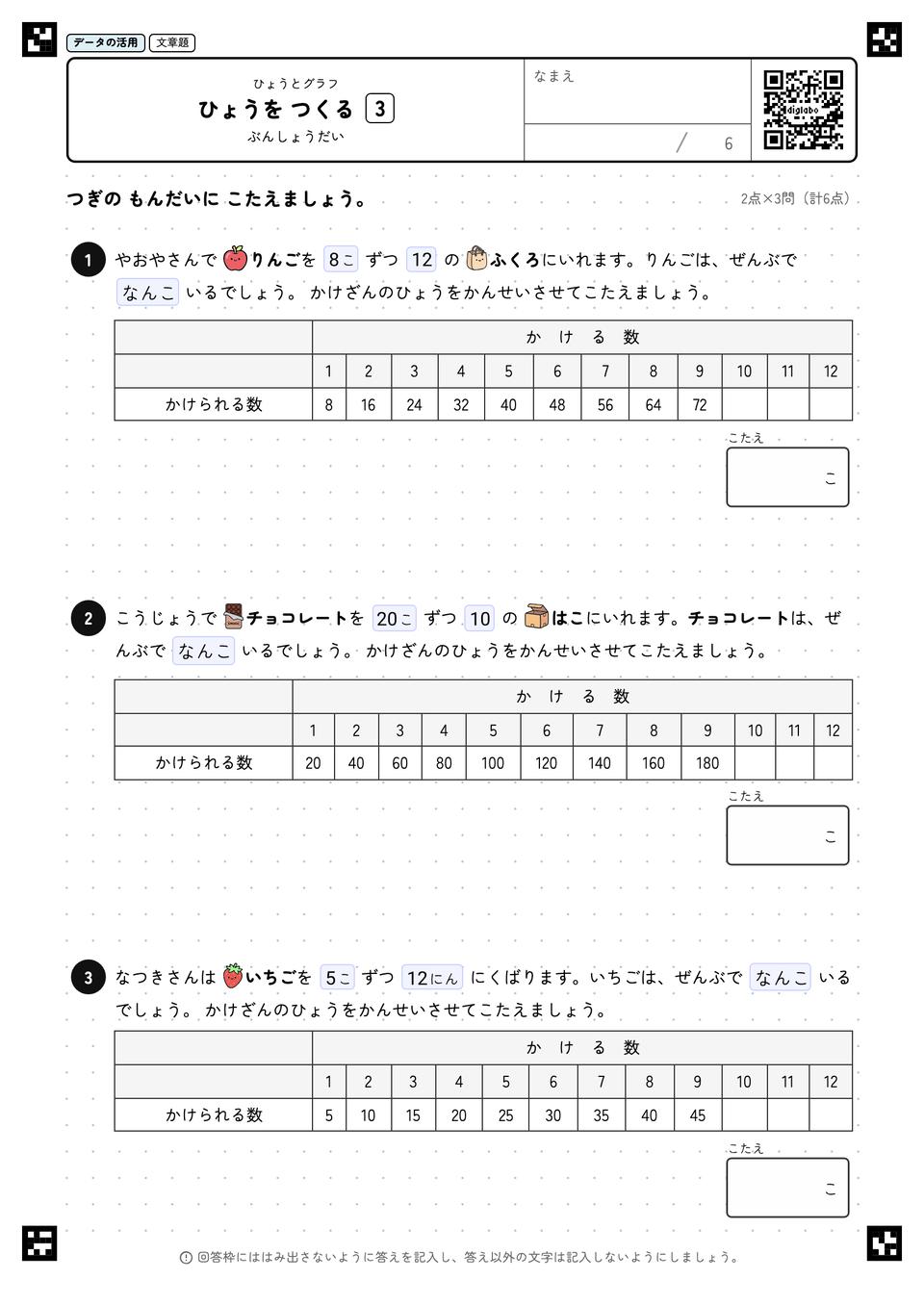 ひょうを つくる