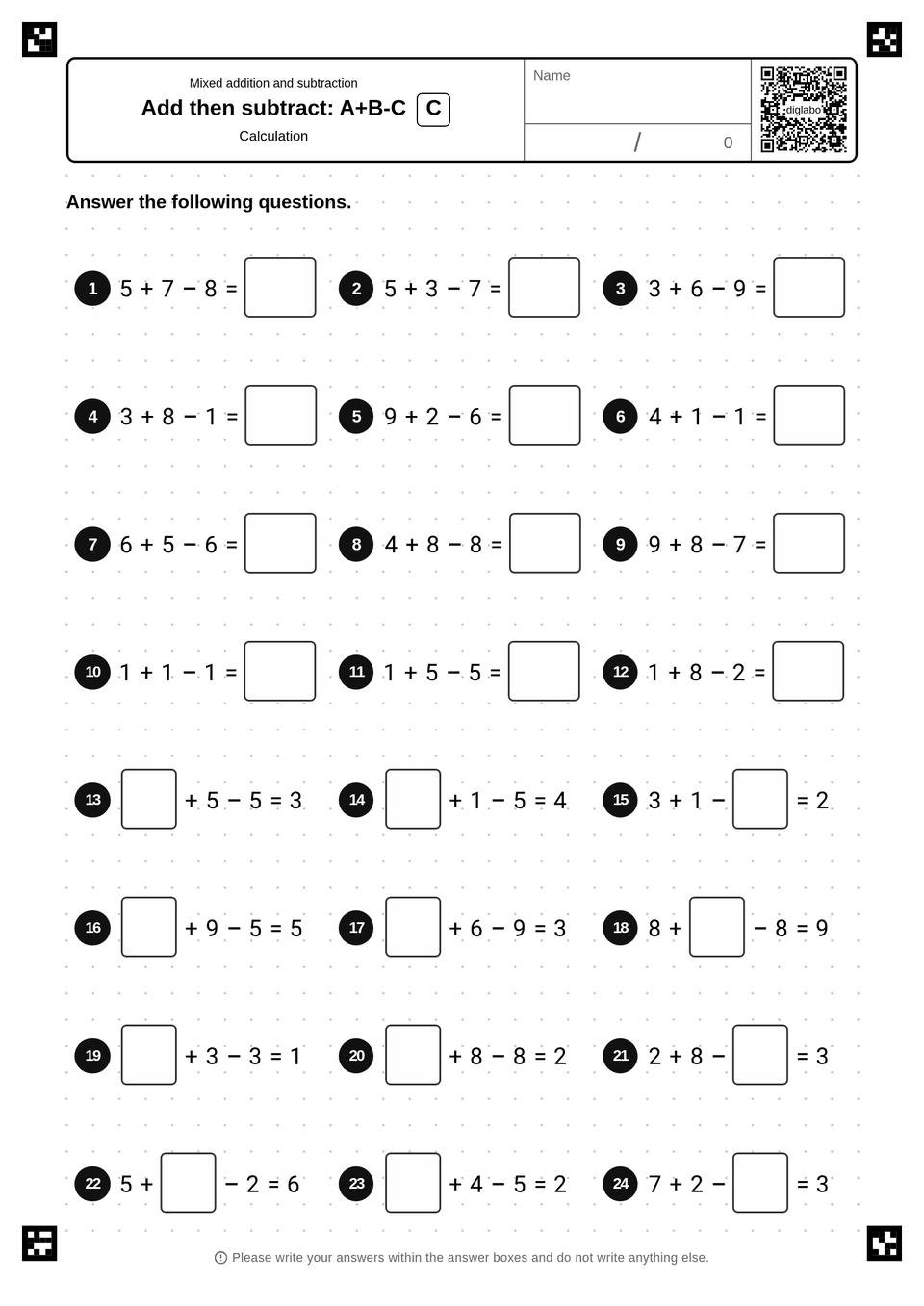 Add, Then Subtract