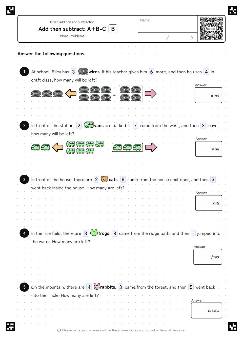 Add, Then Subtract
