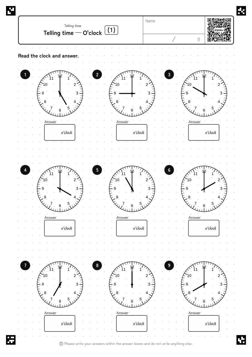 What Time Is It? (O'Clock)