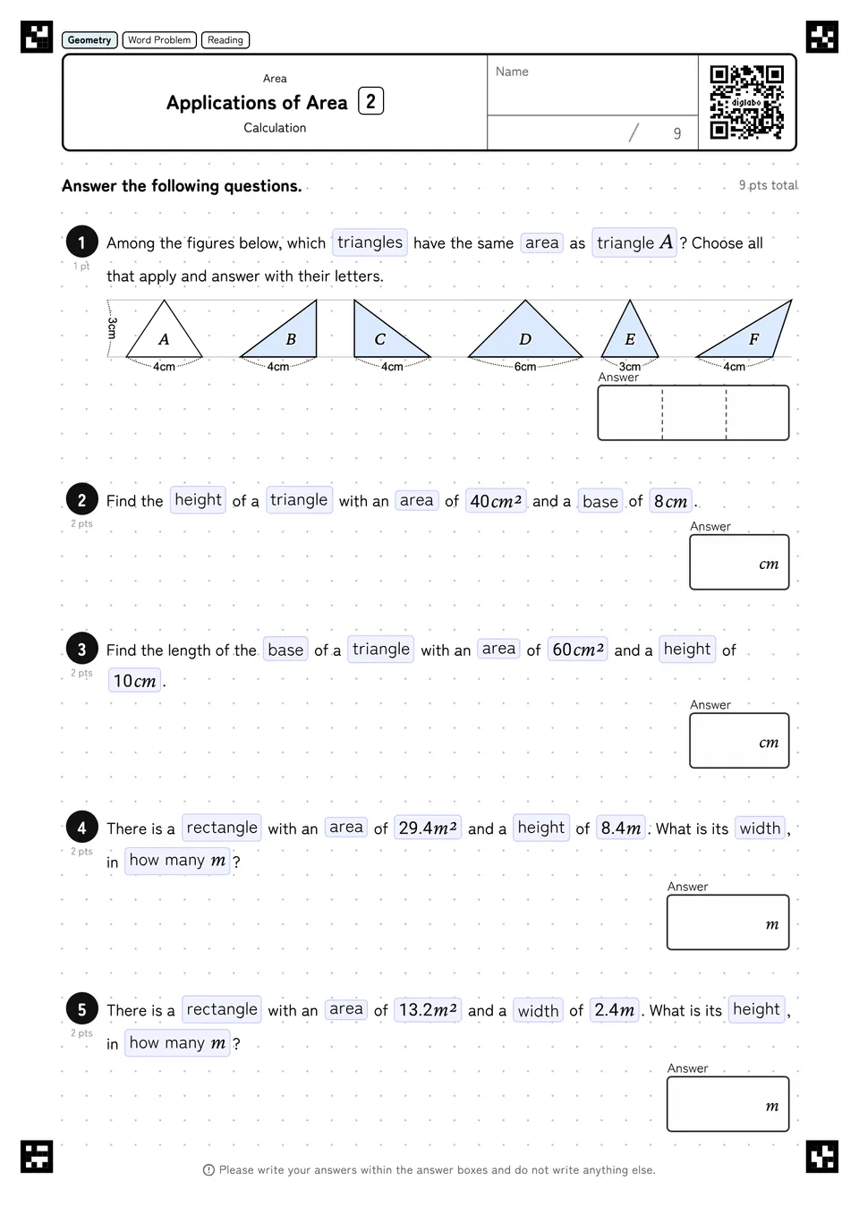 Applications of Area 2