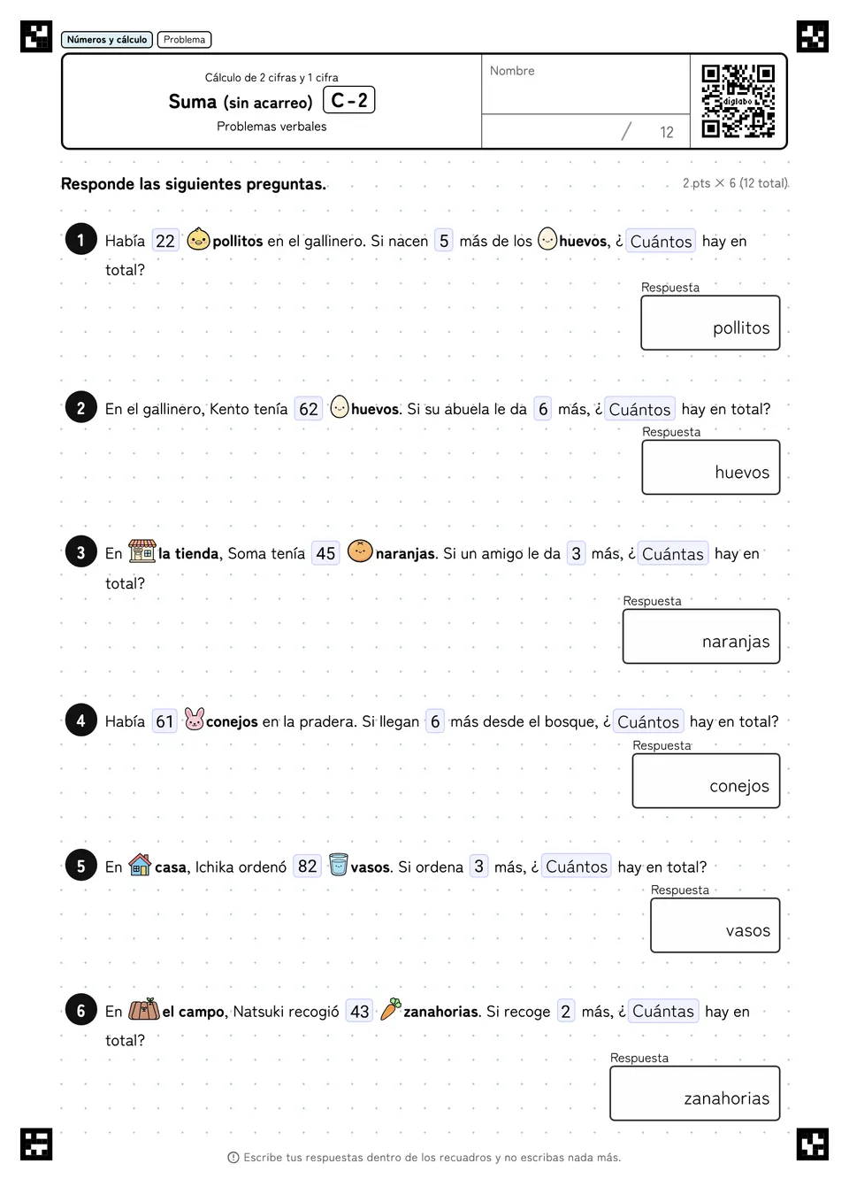 Suma (sin acarreo) C-2