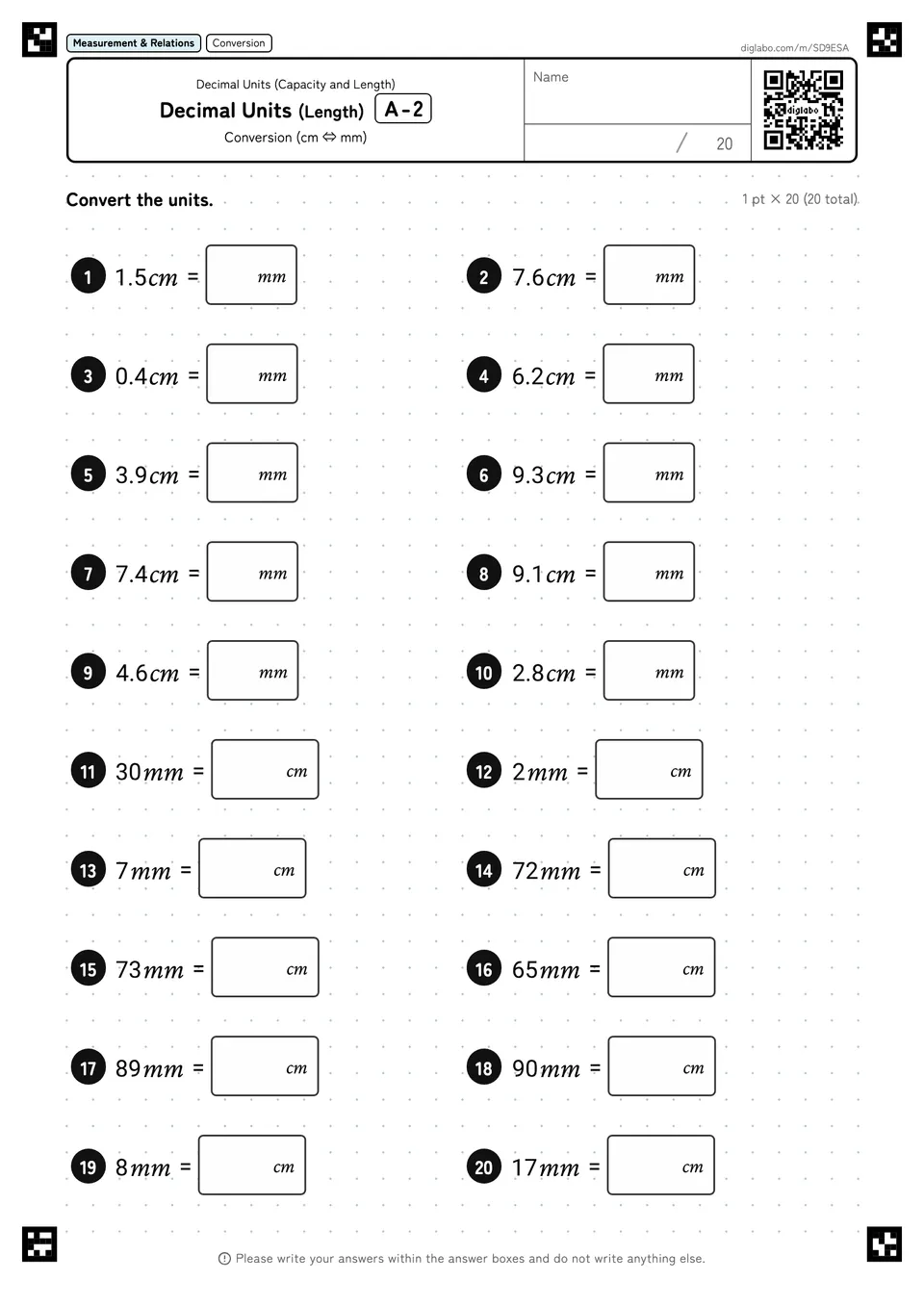 Decimal Units (Length) A-2
