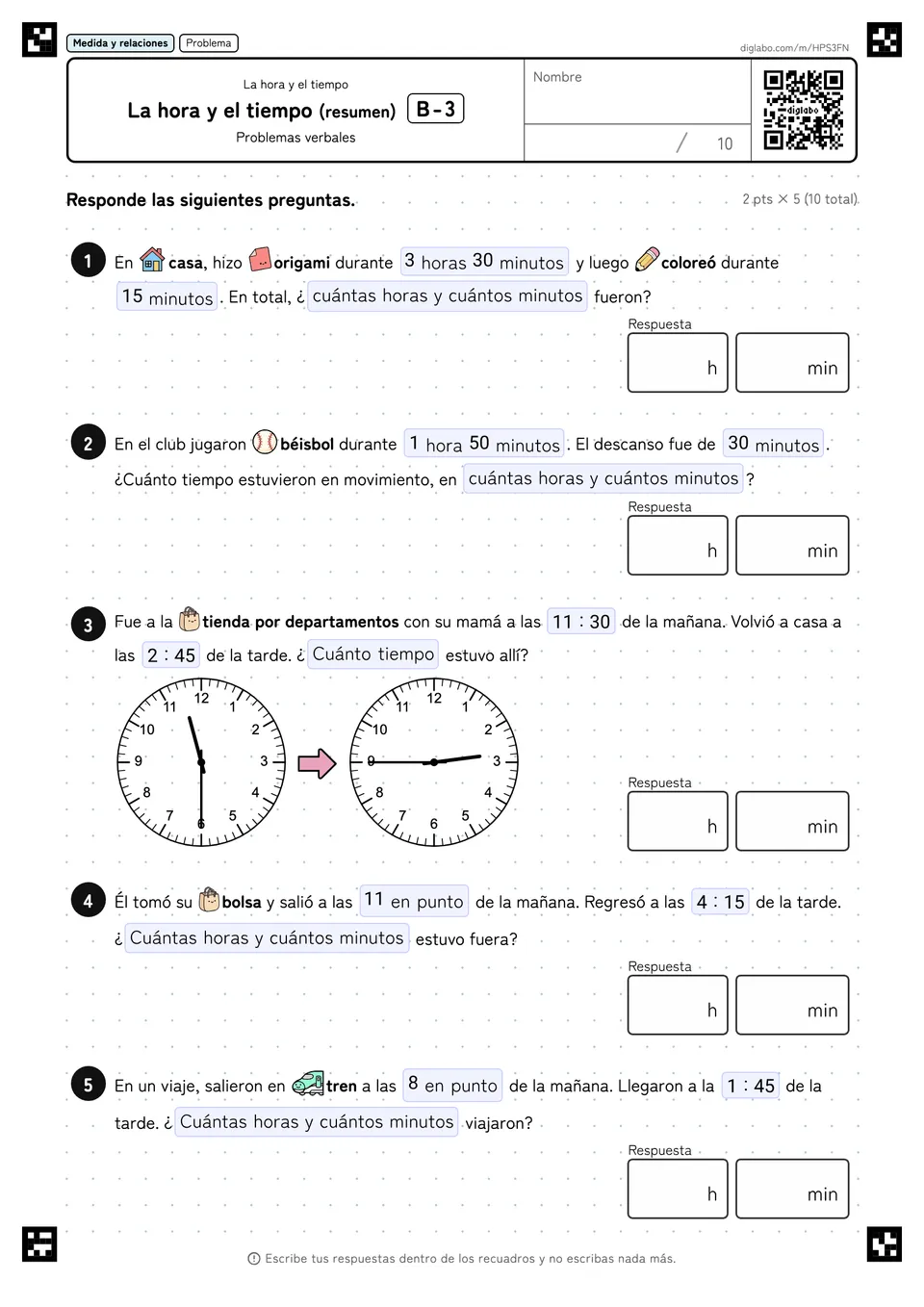 La hora y el tiempo (resumen) B-3