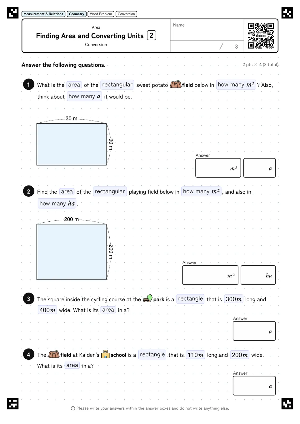 Finding Area and Converting Units 2