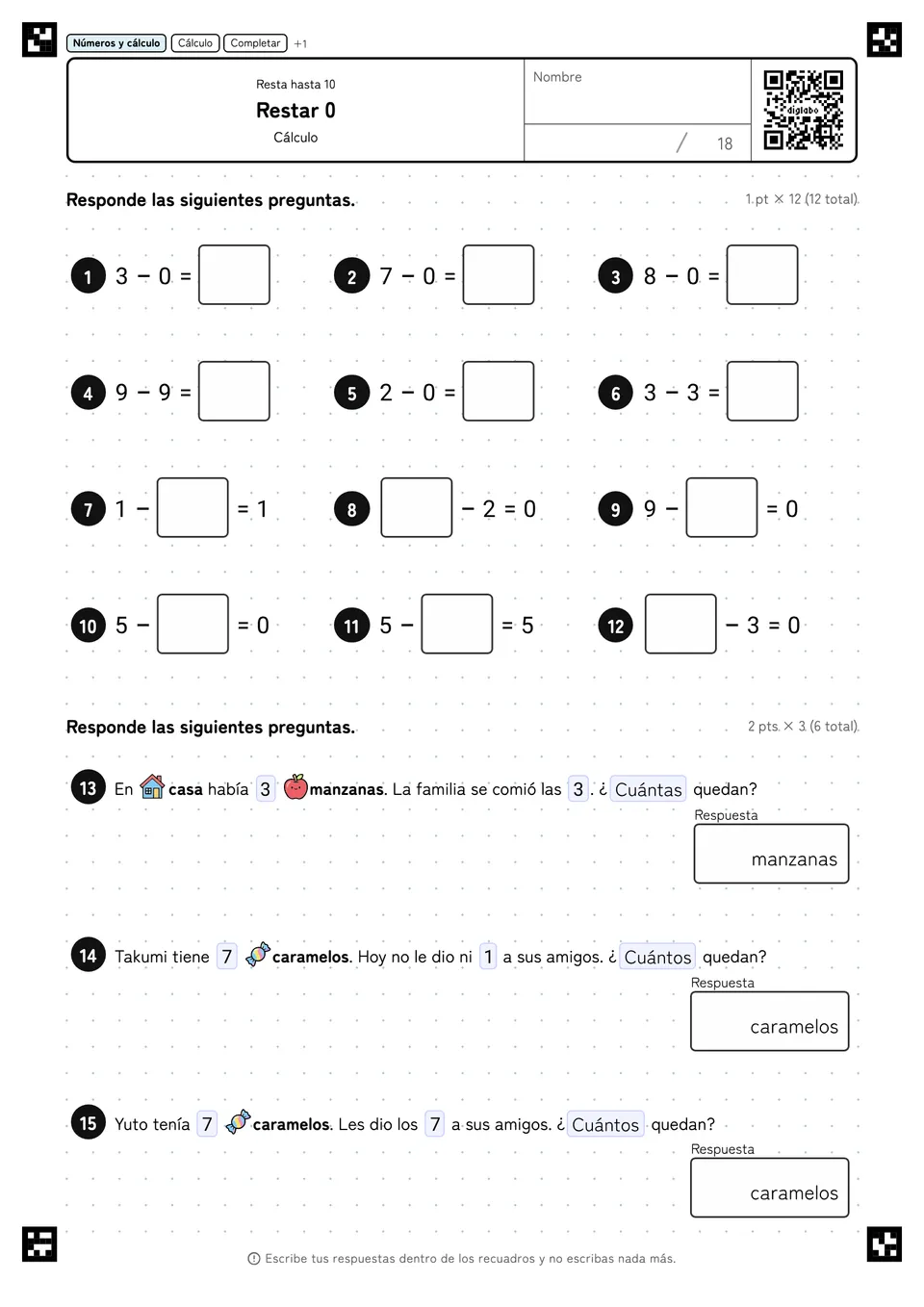 Restar 0