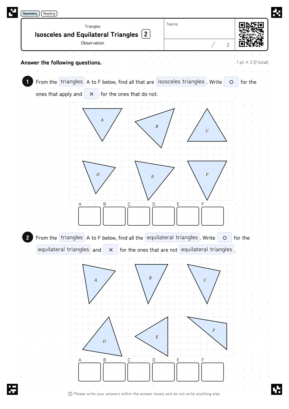 Isosceles and Equilateral Triangles 2