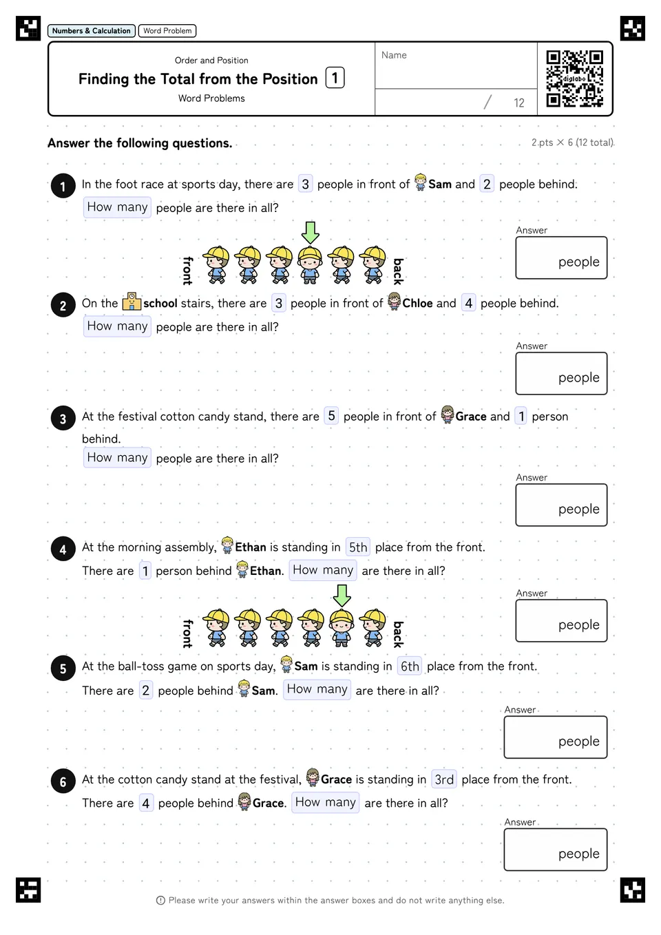Finding the Total from the Position 1