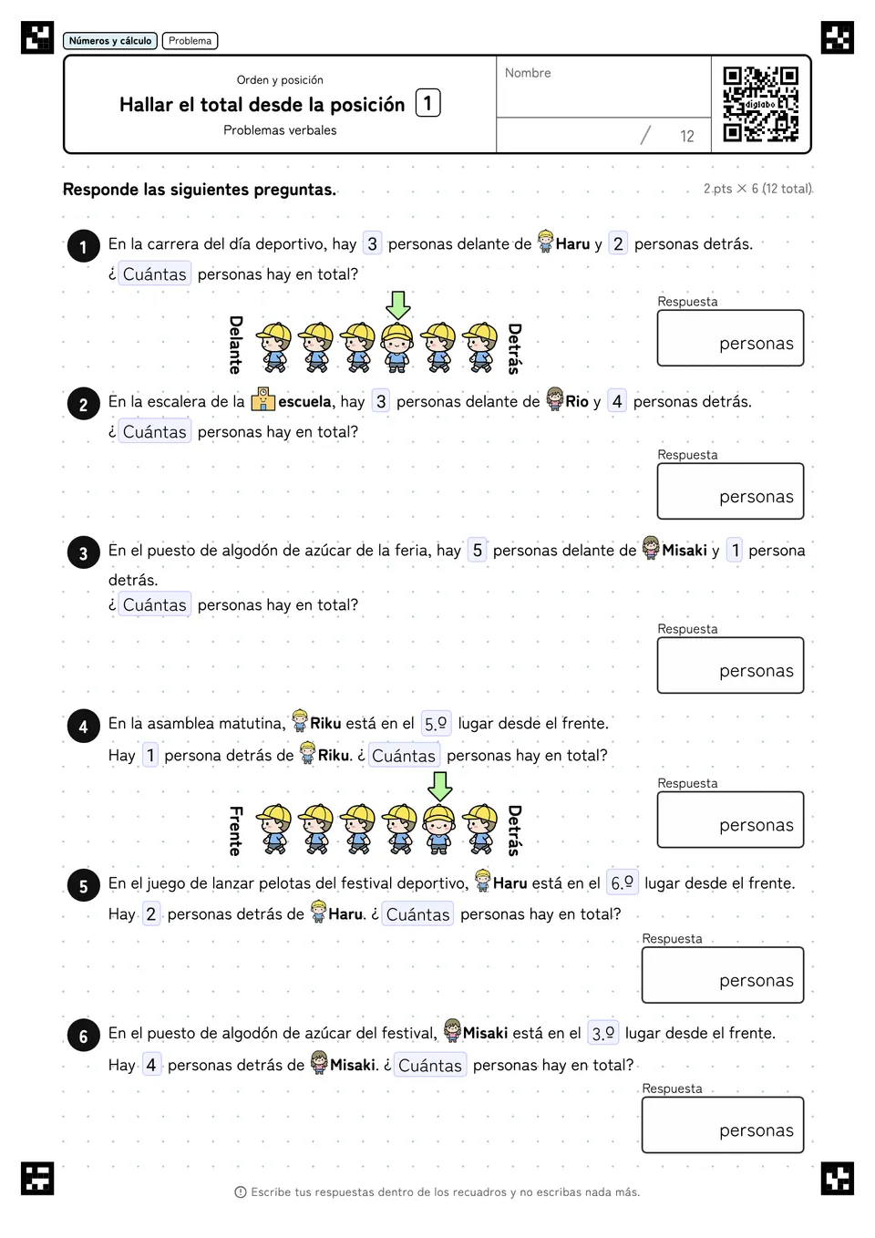 Hallar el total desde la posición 1