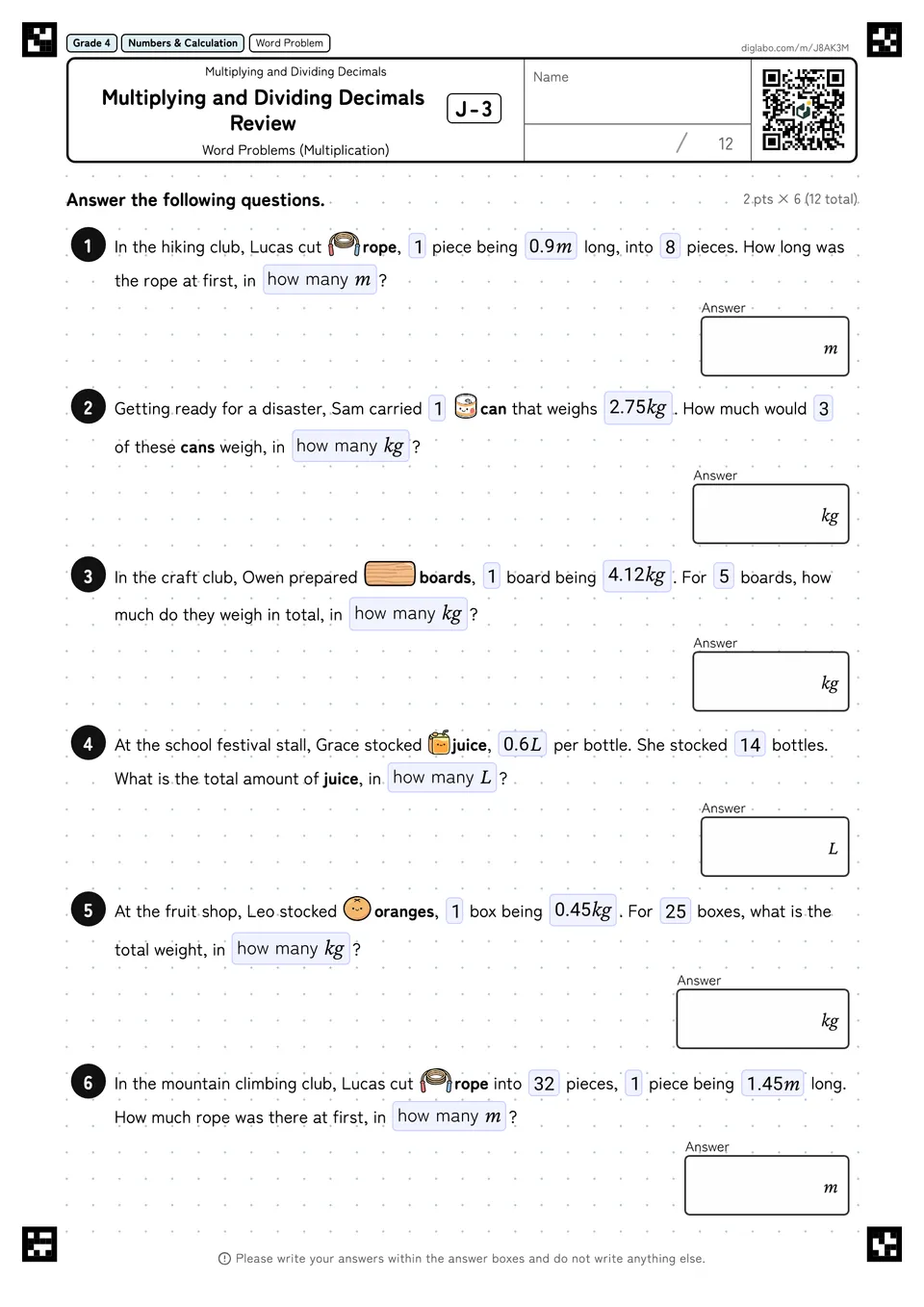 Grade 4 (Elementary School) Multiplying and Dividing Decimals Multiplying and Dividing Decimals Review