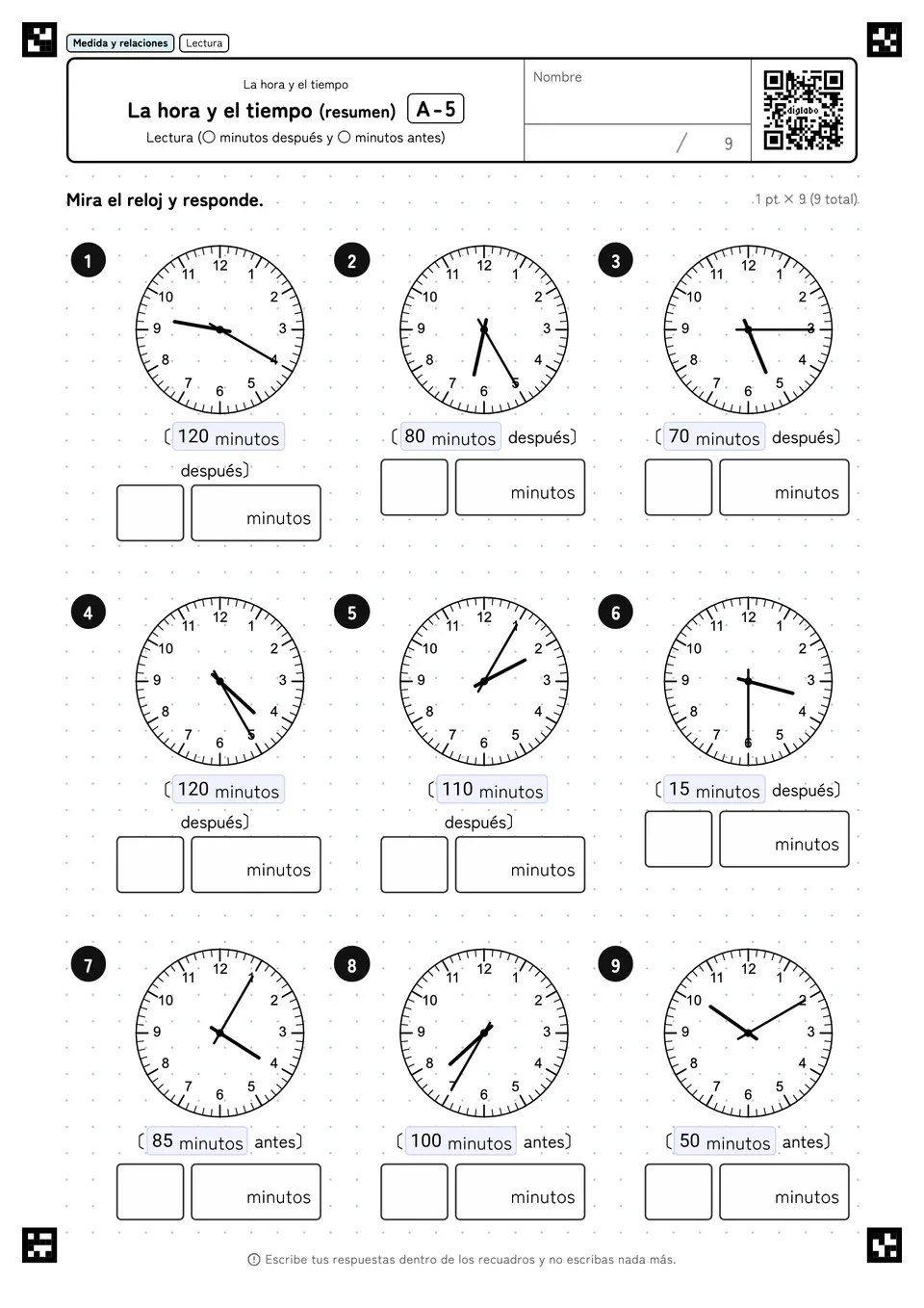 La hora y el tiempo (resumen) A-5