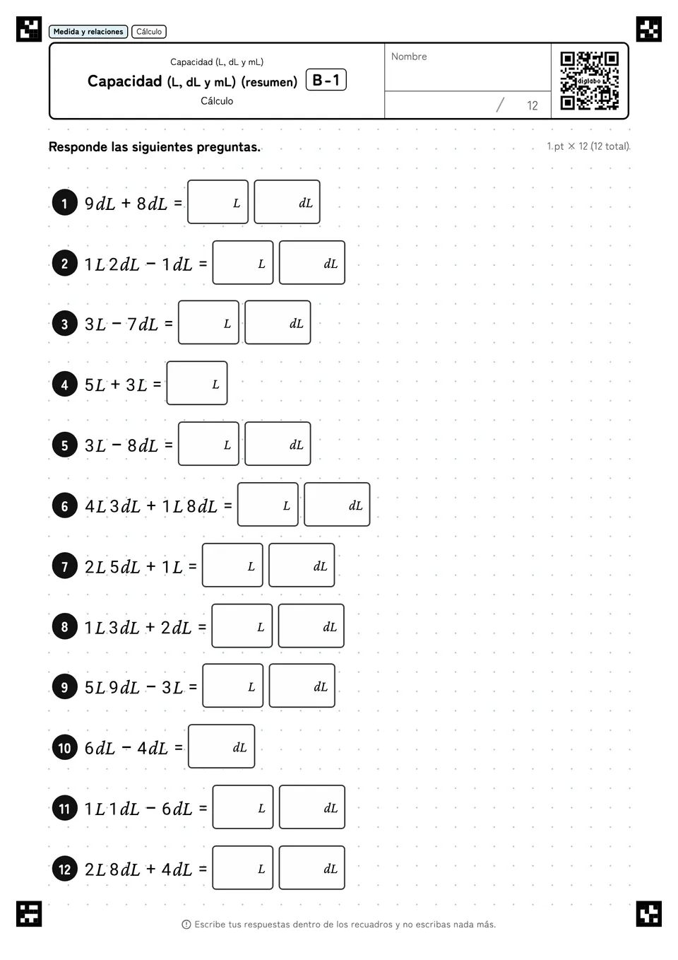 Capacidad (L, dL y mL) (resumen) B-1