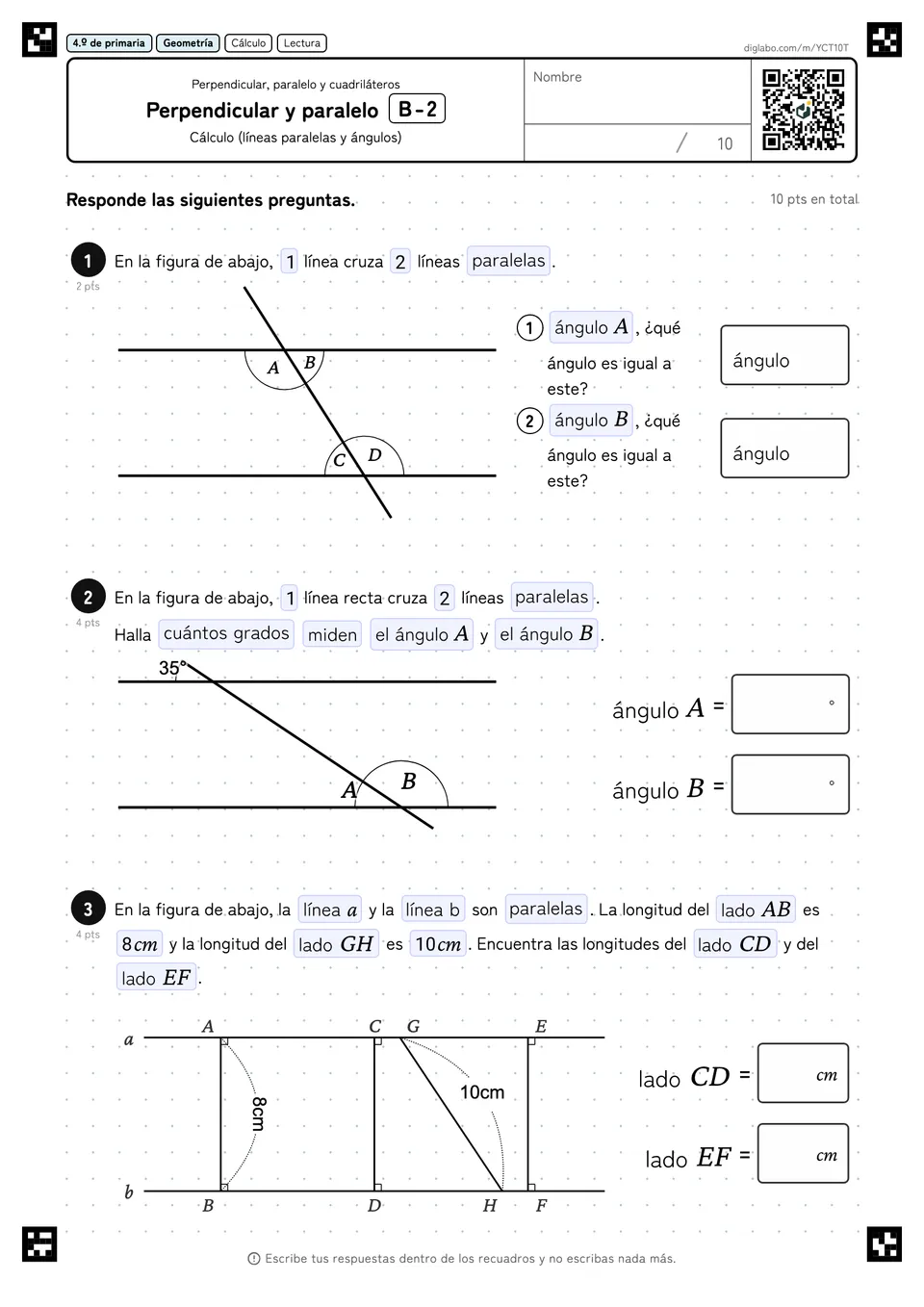 4.º de primaria Perpendicular, paralelo y cuadriláteros Perpendicular y paralelo