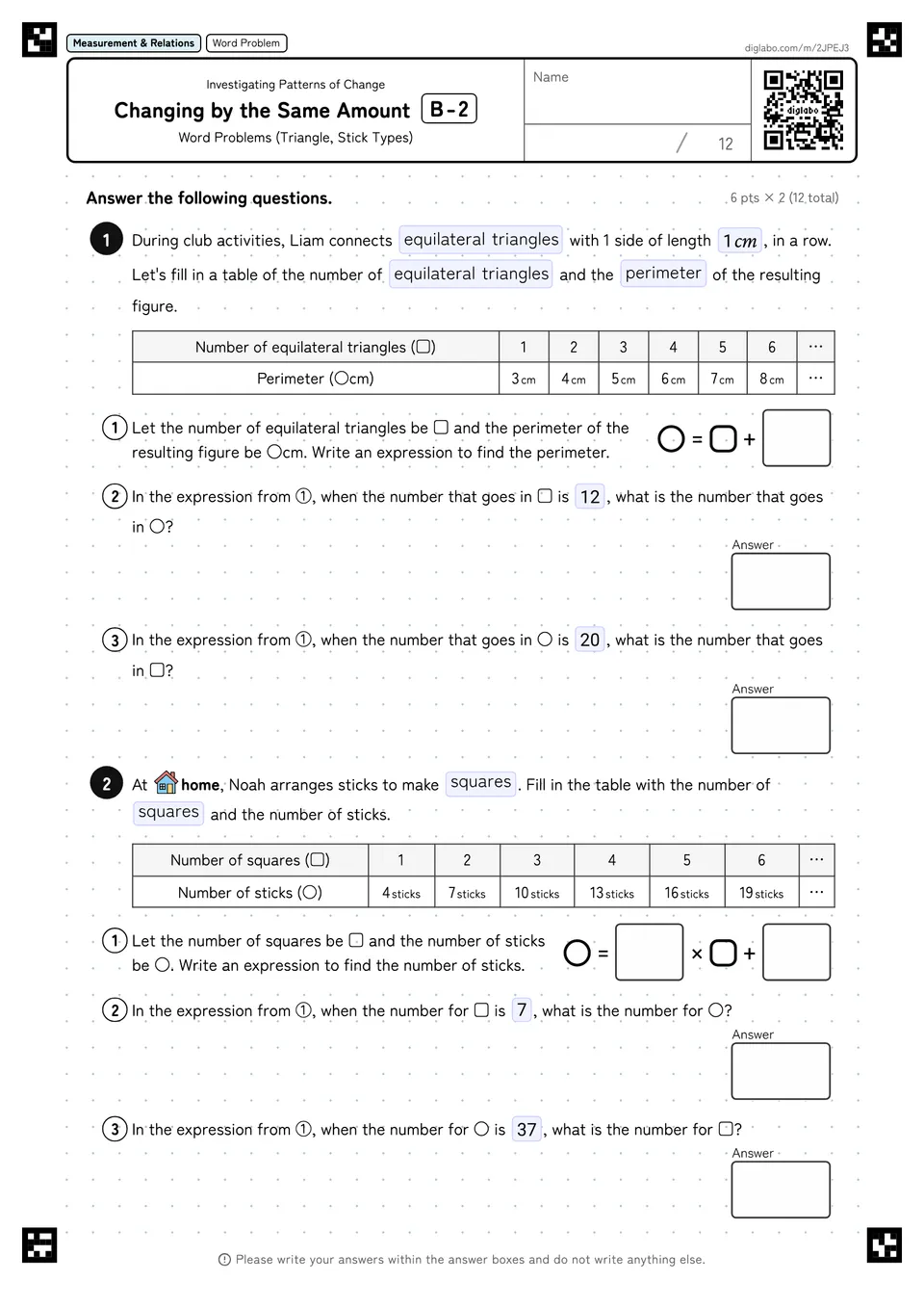 Changing by the Same Amount B-2