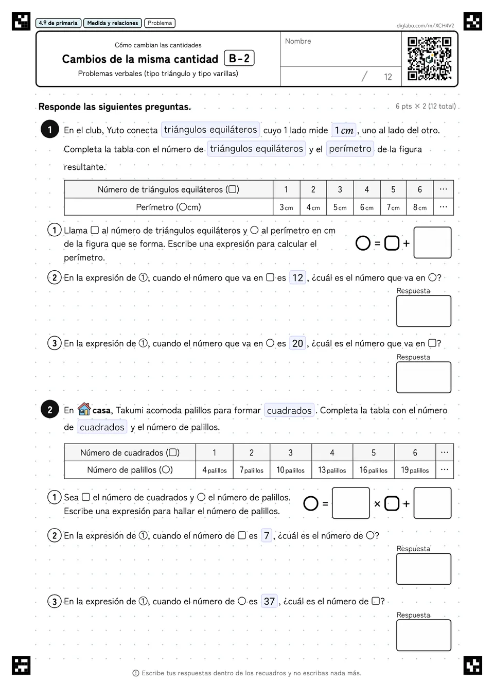 4.º de primaria Cómo cambian las cantidades Cambios de la misma cantidad