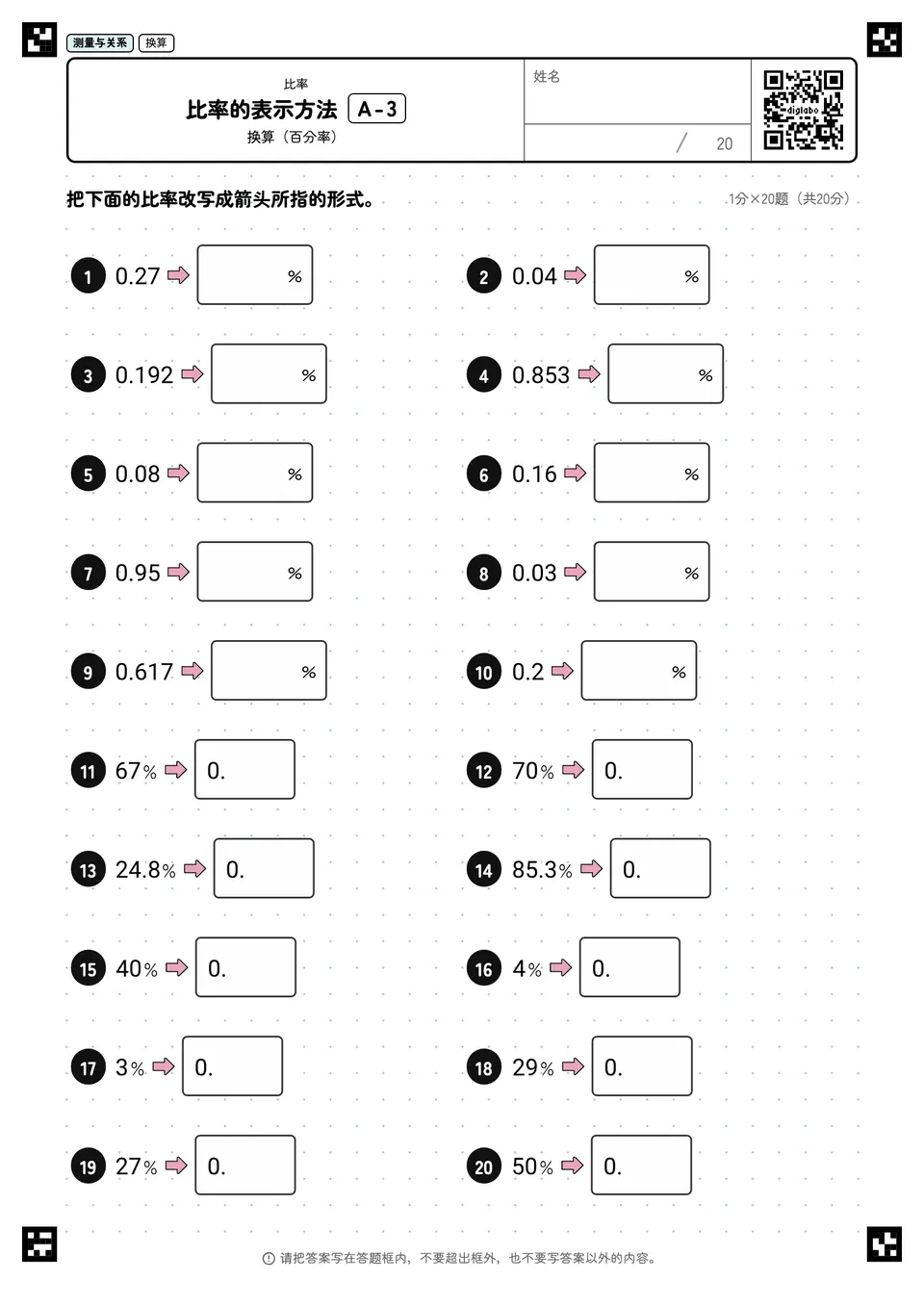 比率的表示方法 A-3