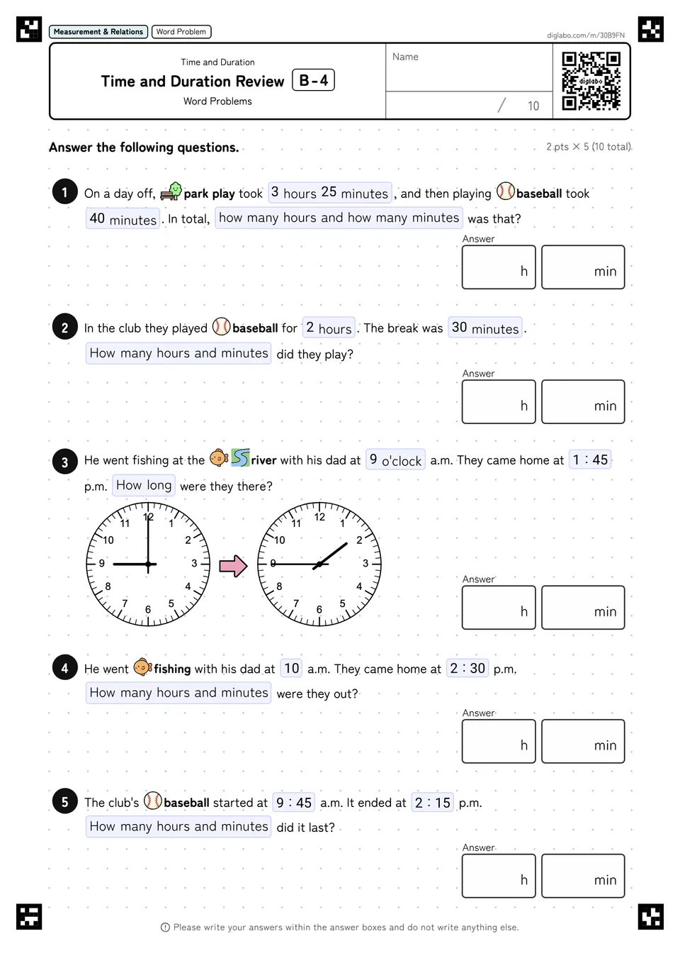 Time and Duration Review B-4
