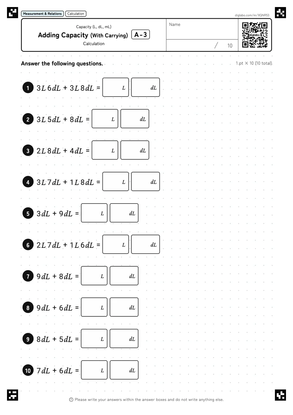 Adding Capacity (With Carrying) A-3