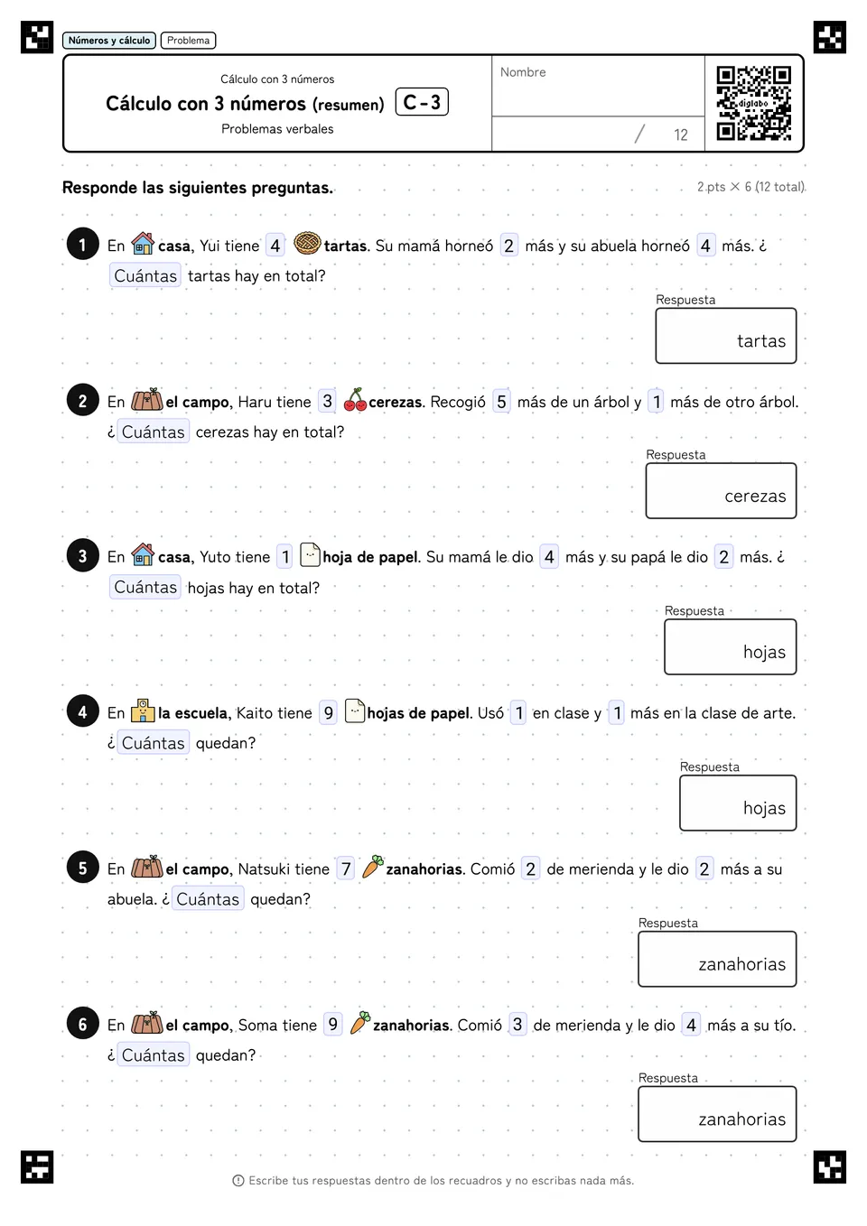 Cálculo con 3 números (resumen) C-3