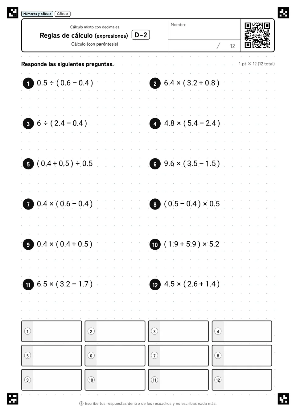 Reglas de cálculo (expresiones) D-2