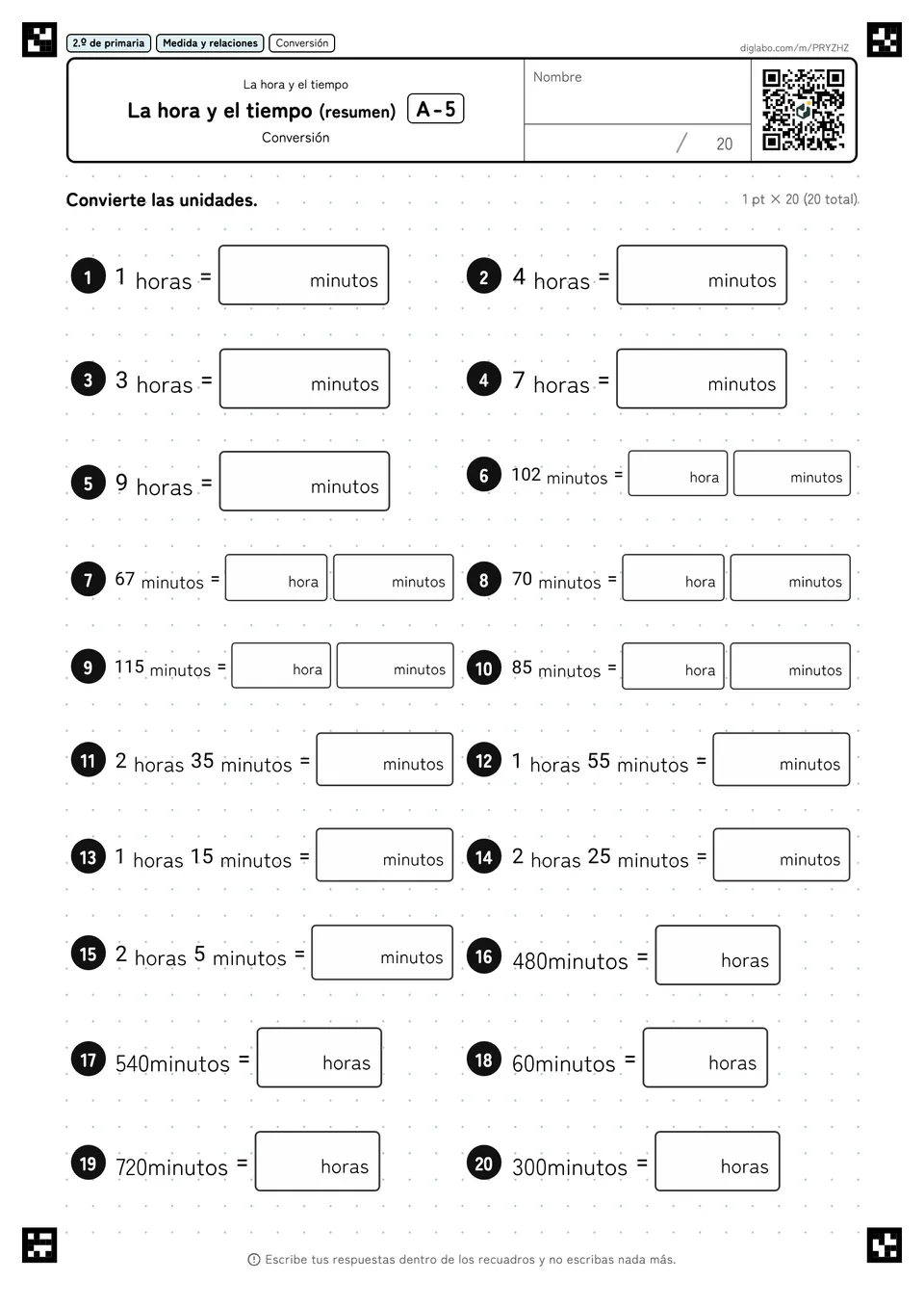 2.º de primaria La hora y el tiempo La hora y el tiempo (resumen)