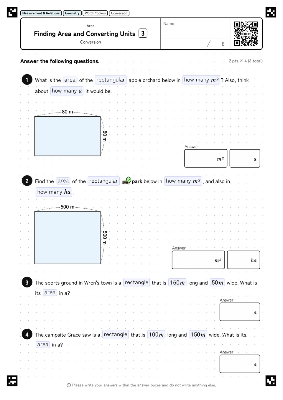 Finding Area and Converting Units 3
