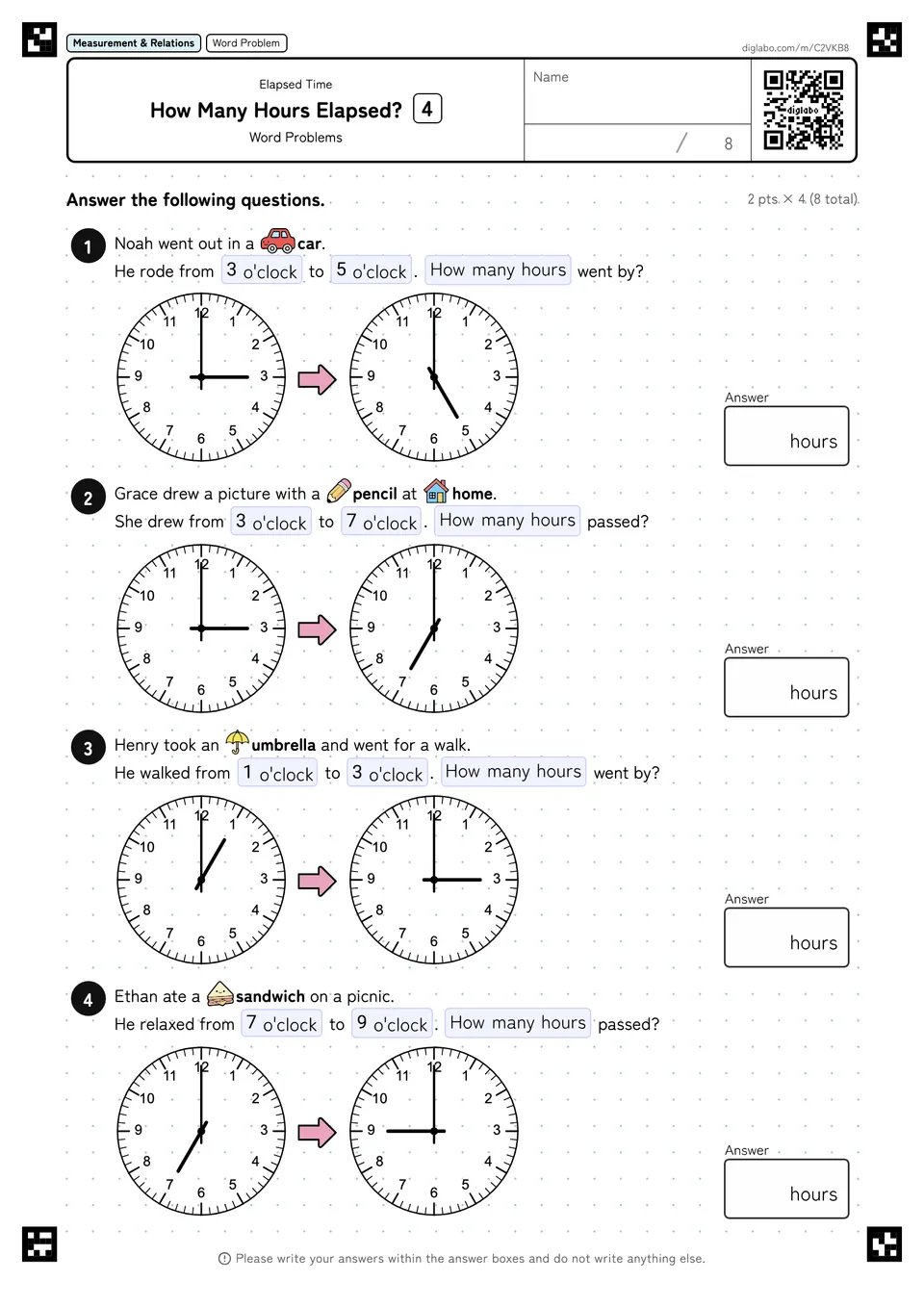 How Many Hours Elapsed? 4