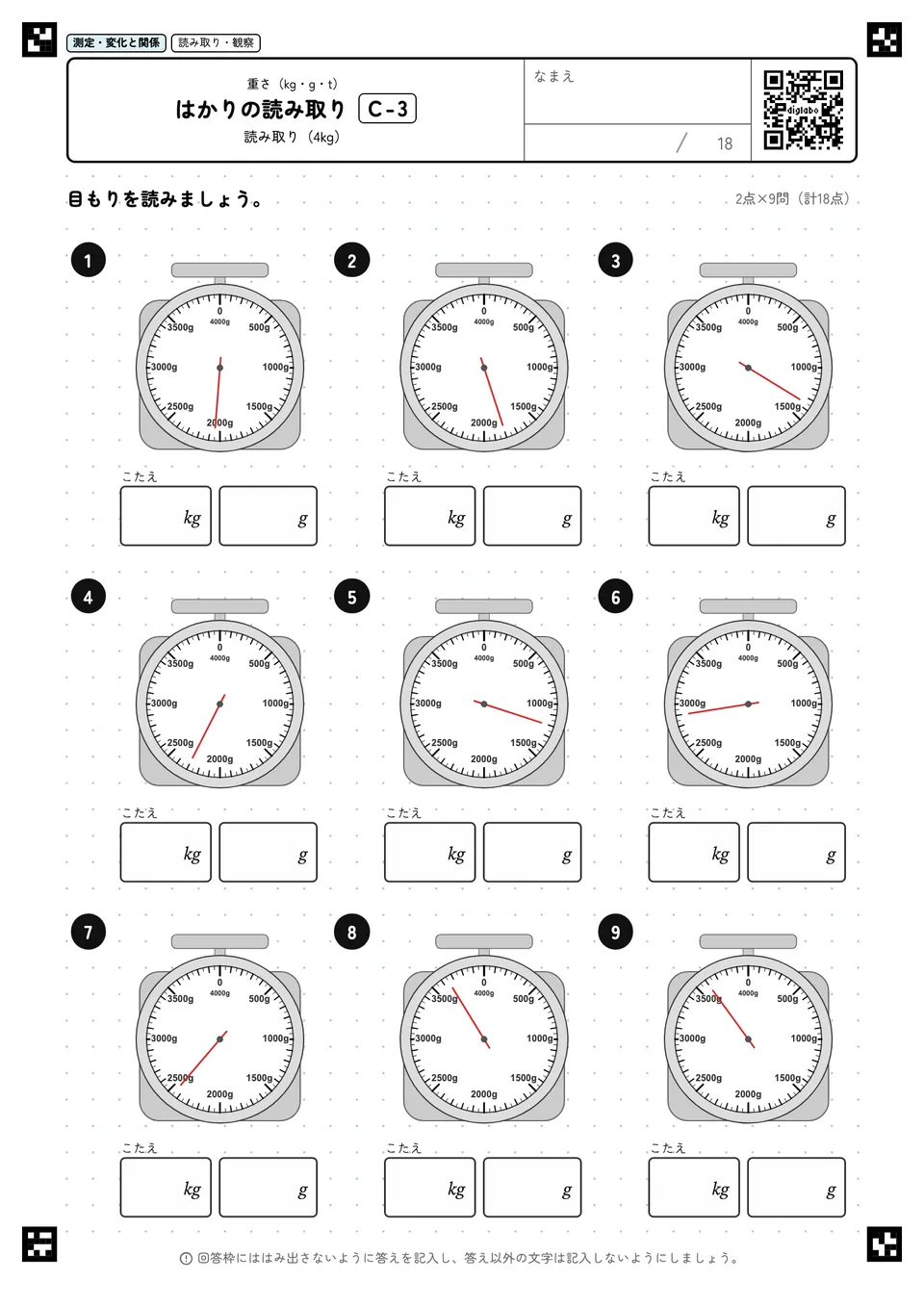 はかりの読み取り C-3