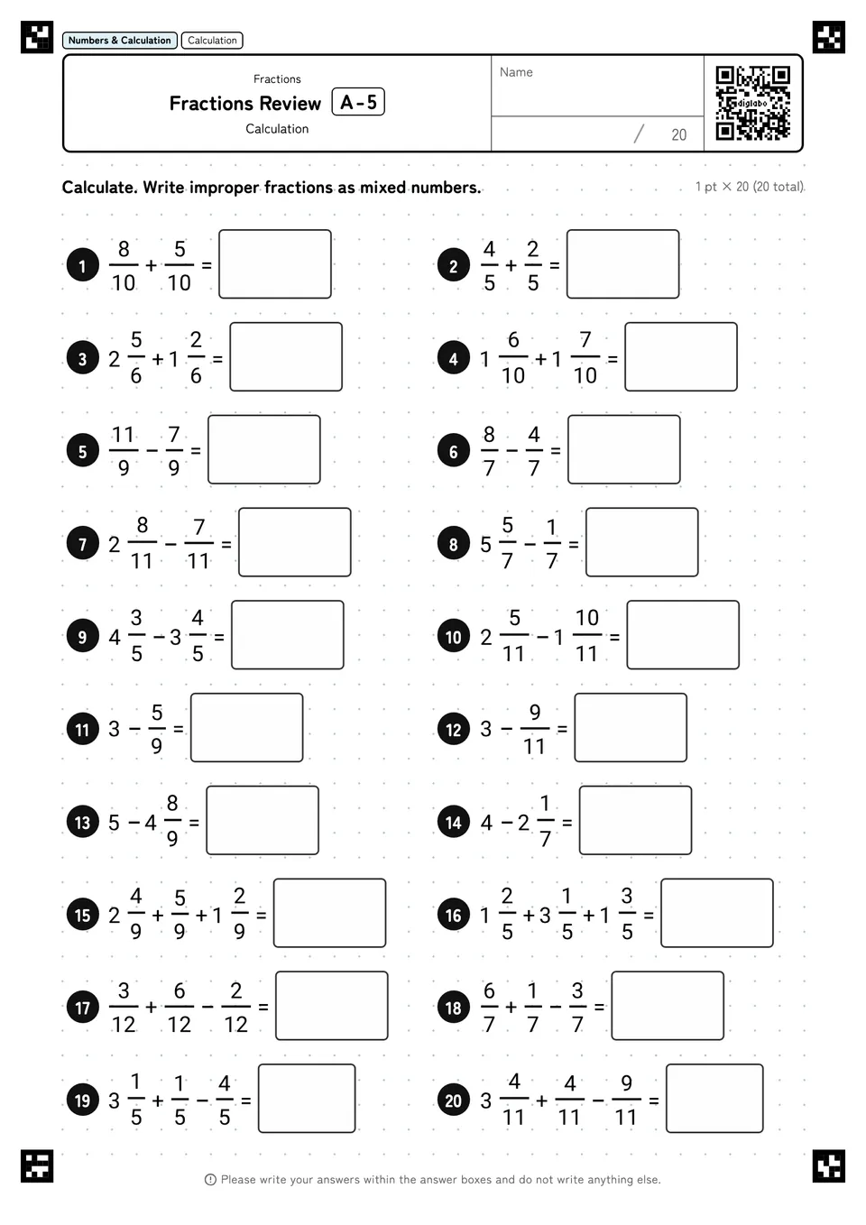 Fractions Review A-5