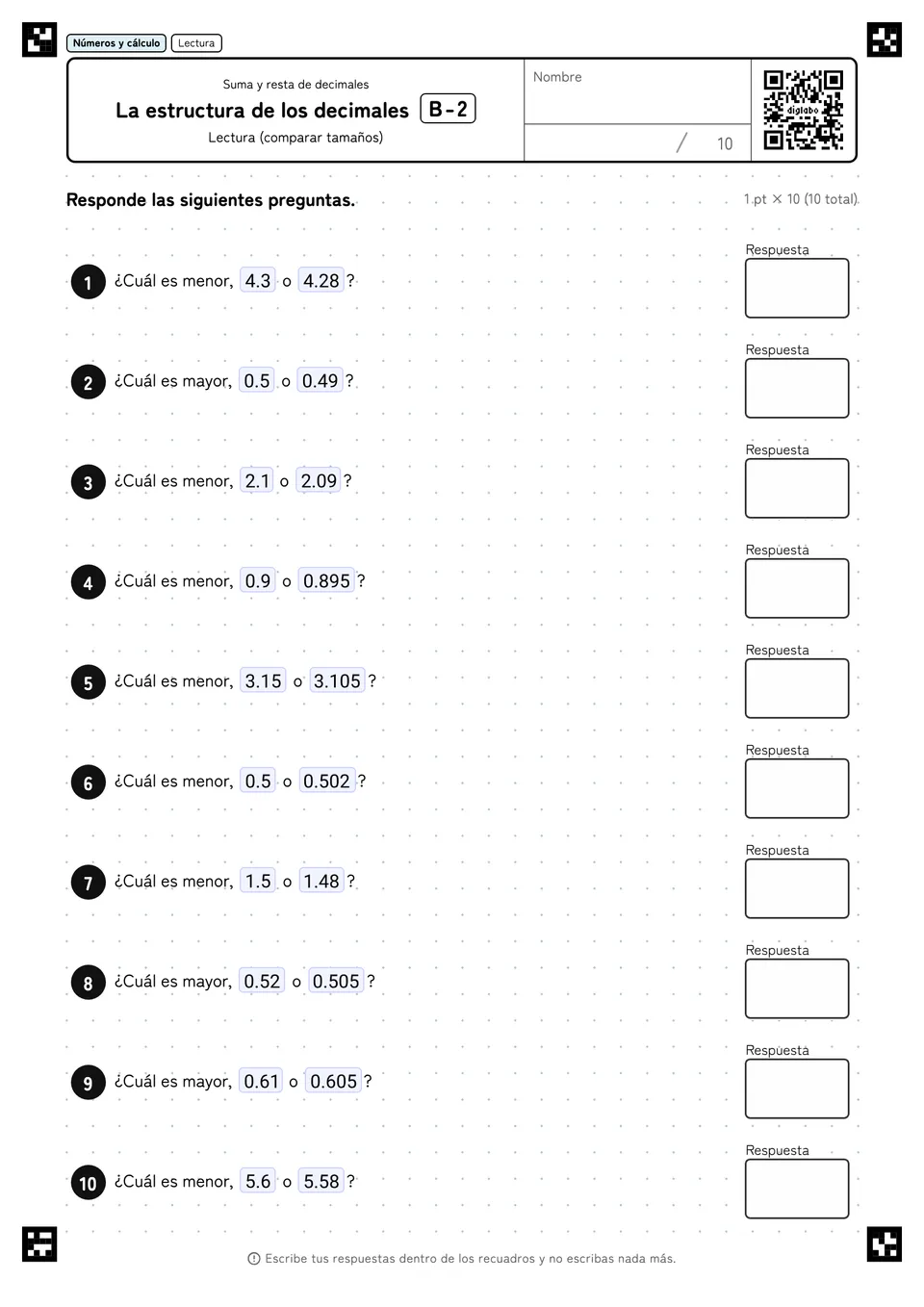 La estructura de los decimales B-2