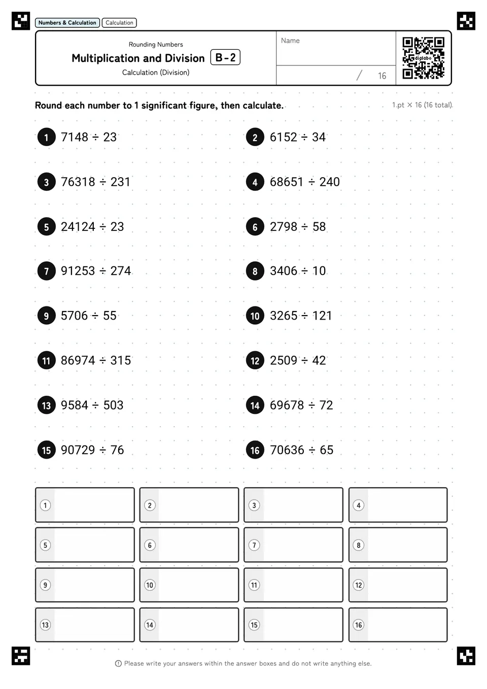 Multiplication and Division B-2