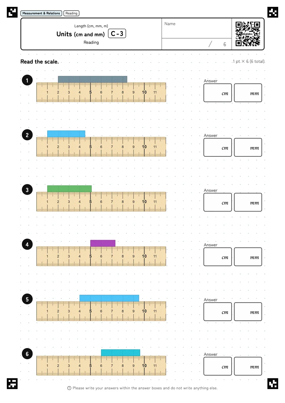 Units (cm and mm) C-3