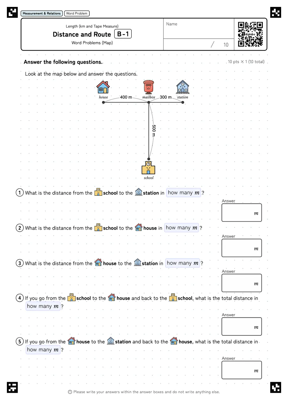 Distance and Route B-1