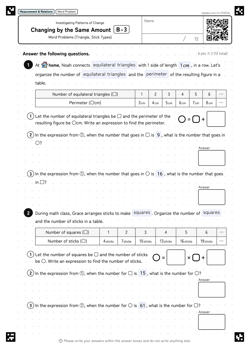 Changing by the Same Amount B-3