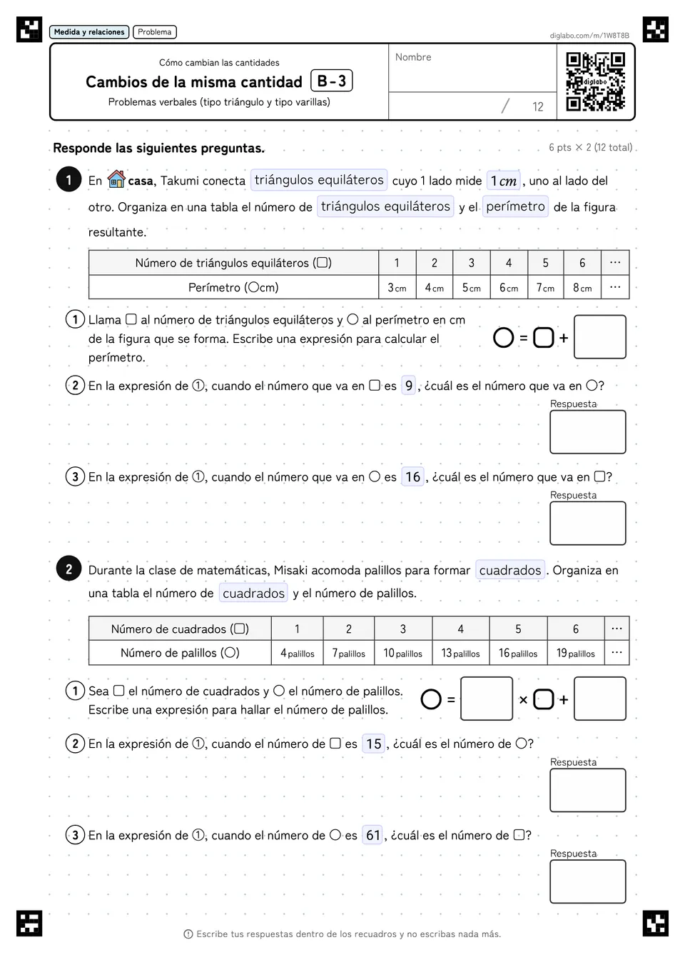 Cambios de la misma cantidad B-3