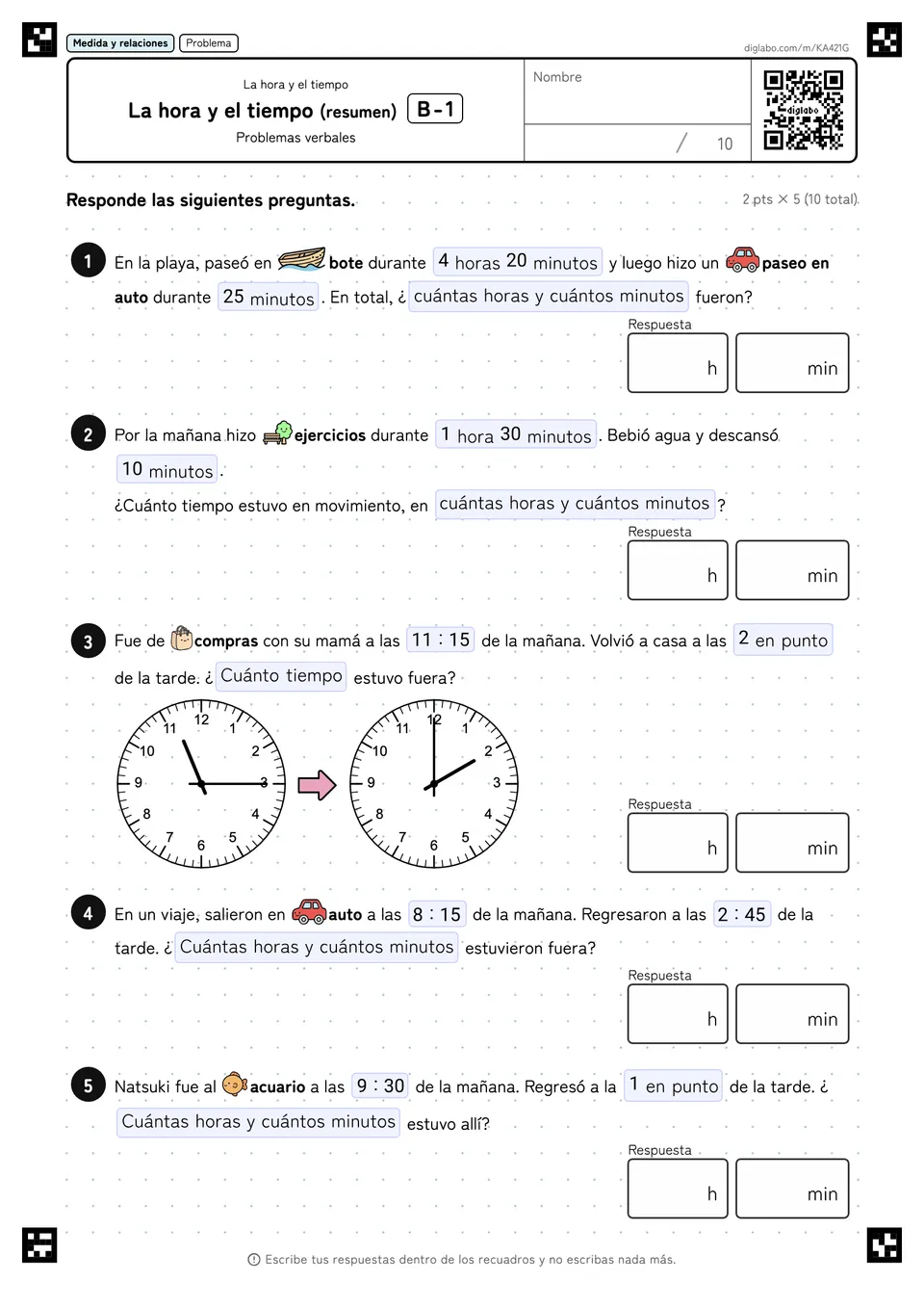 La hora y el tiempo (resumen) B-1