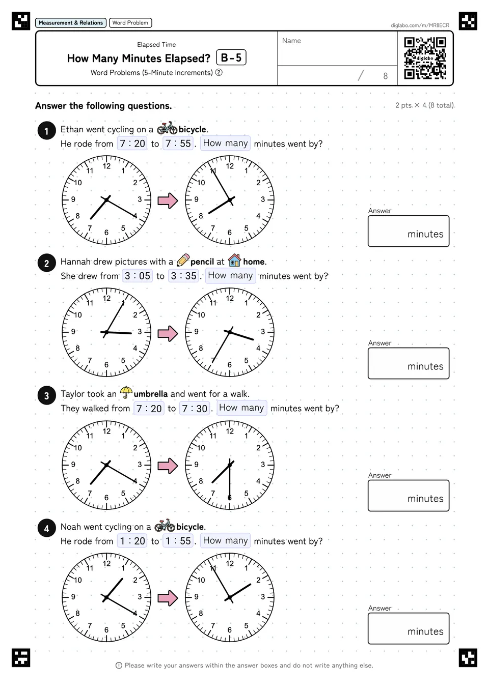 How Many Minutes Elapsed? B-5