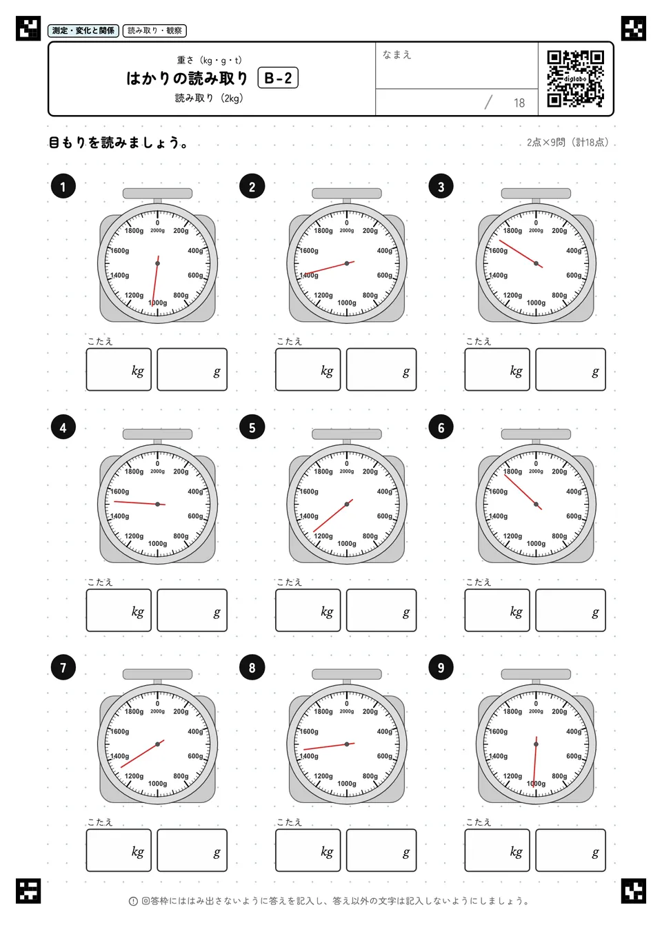 はかりの読み取り B-2